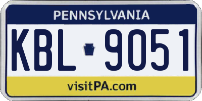 PA license plate KBL9051