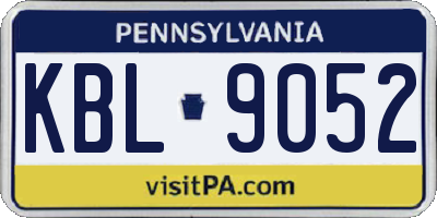 PA license plate KBL9052