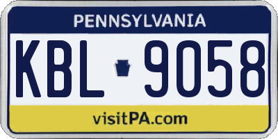 PA license plate KBL9058