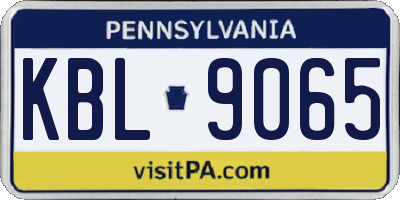 PA license plate KBL9065