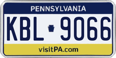 PA license plate KBL9066