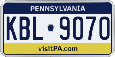 PA license plate KBL9070