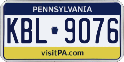 PA license plate KBL9076