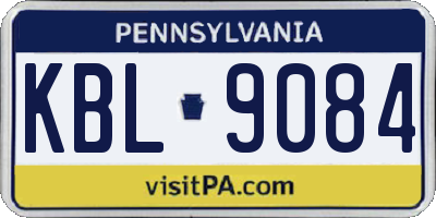 PA license plate KBL9084
