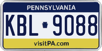 PA license plate KBL9088