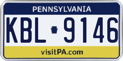 PA license plate KBL9146