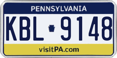 PA license plate KBL9148
