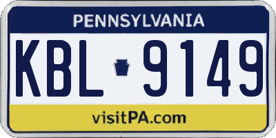PA license plate KBL9149