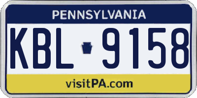 PA license plate KBL9158