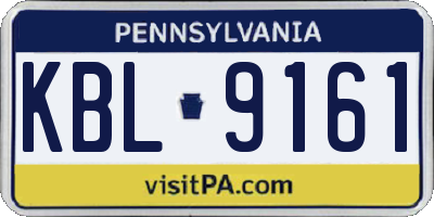 PA license plate KBL9161