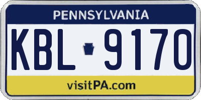 PA license plate KBL9170