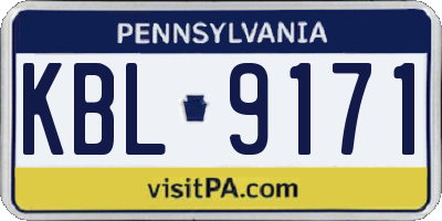 PA license plate KBL9171