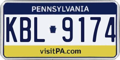 PA license plate KBL9174