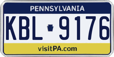 PA license plate KBL9176