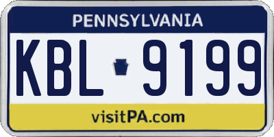 PA license plate KBL9199