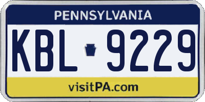 PA license plate KBL9229