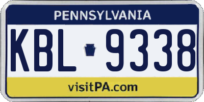 PA license plate KBL9338