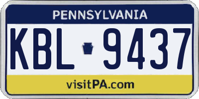 PA license plate KBL9437