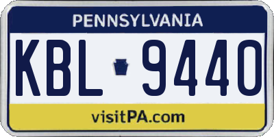 PA license plate KBL9440