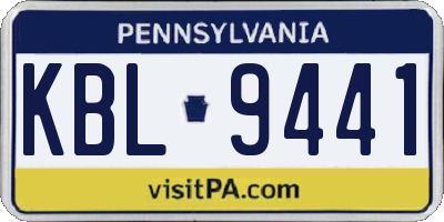PA license plate KBL9441