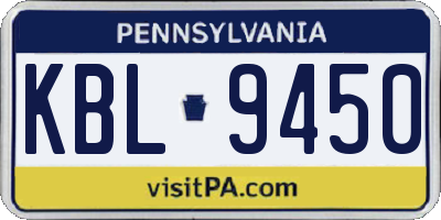PA license plate KBL9450