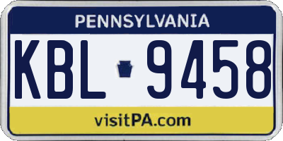 PA license plate KBL9458