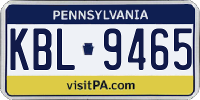 PA license plate KBL9465