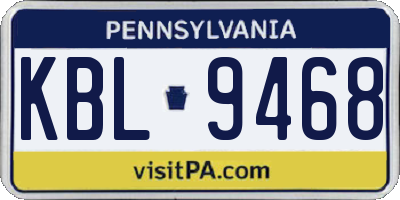 PA license plate KBL9468
