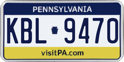 PA license plate KBL9470