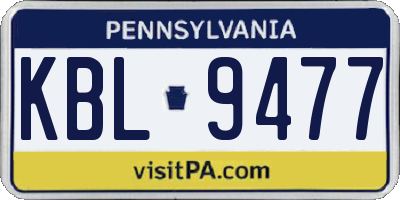 PA license plate KBL9477