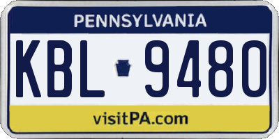 PA license plate KBL9480