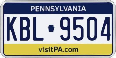 PA license plate KBL9504