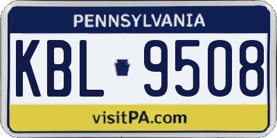 PA license plate KBL9508