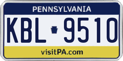 PA license plate KBL9510