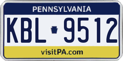 PA license plate KBL9512