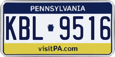 PA license plate KBL9516