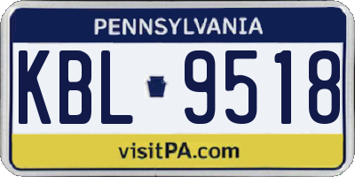PA license plate KBL9518