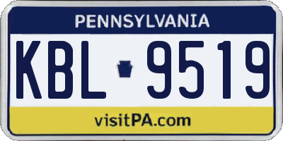 PA license plate KBL9519