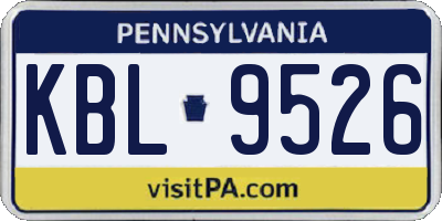 PA license plate KBL9526