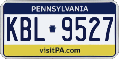 PA license plate KBL9527