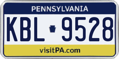 PA license plate KBL9528