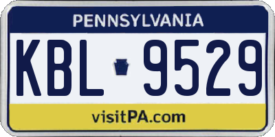 PA license plate KBL9529