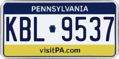 PA license plate KBL9537