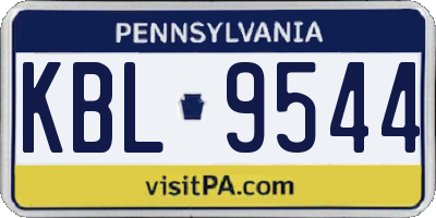 PA license plate KBL9544