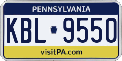 PA license plate KBL9550