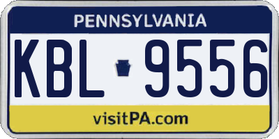 PA license plate KBL9556