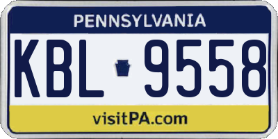 PA license plate KBL9558
