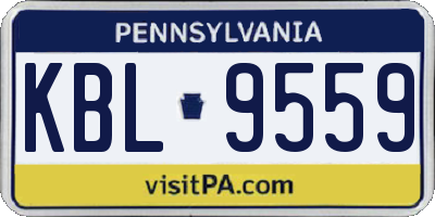 PA license plate KBL9559