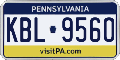 PA license plate KBL9560