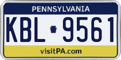 PA license plate KBL9561